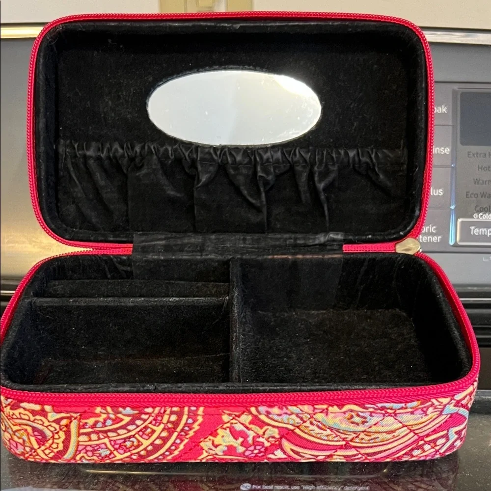 Elegant Pink Paisley Jewelry Organizer with Zip
